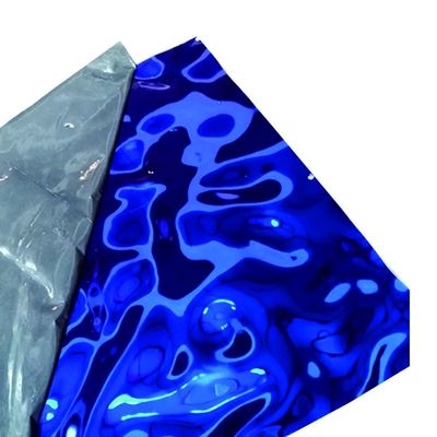 Colore personalizzato SS304 Specchio Oro Effetto Acqua Acciaio inossidabile Acqua decorativa Rivolte foglio per la decorazione del ristorante