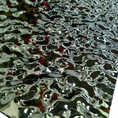Larghezza personalizzata 301L Grade Ripple Acqua Decorative lamiera di acciaio inossidabile pannello di parete metallo per il design architettonico