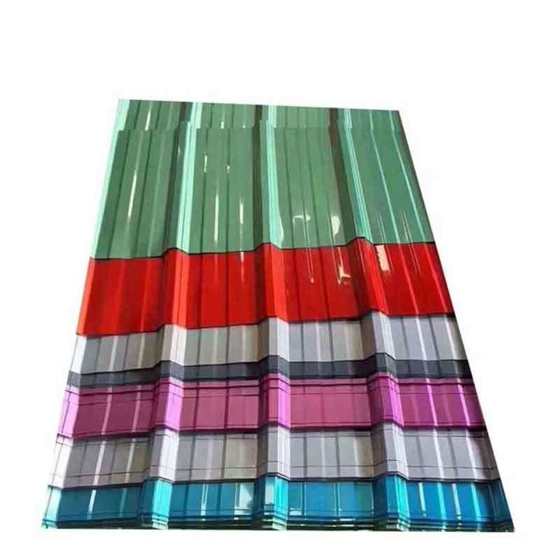 Zhongyu JIS ASTM 24GAUGE PPGI PREPENTED METAL ROOFING SHEET 60G GI ZINK COATED FERRO STAELE corrugato Larghezza 700-2000MM